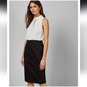 NWT Ted Baker Sleeveless White And Black Dress
